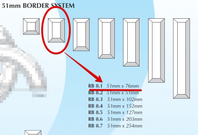 RВ 8.1: Фацет прямоугольный 51 x 76 мм