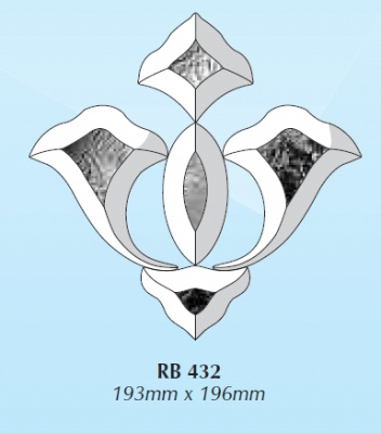 RB 432: Фрамужный набор фацетов, мороз (5 элементов), 193 х 196 мм