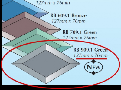 RB 909.1 Grey: Фацет ромб серый 76 х 127 мм