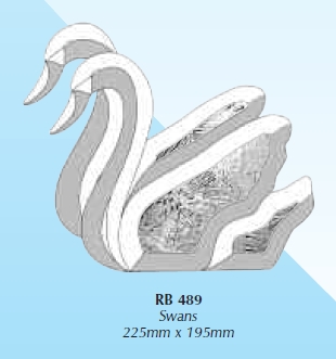 RB 489: Набор фацетов "Лебеди" (8 элементов), 225 х 195 мм