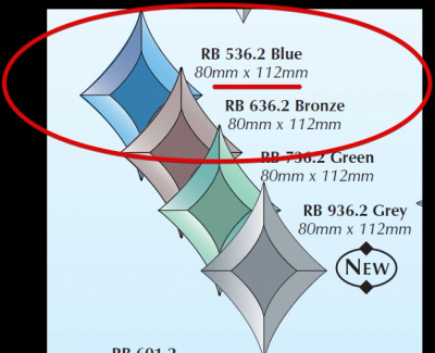 RB 536.2 Blue (DB213): Фацет звезда синий 80 х 112 мм