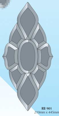 RB 901 Grey (~DB200): Дверной набор фацетов (9 элементов), 210 х 455 мм
