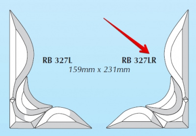RB 327R: Угловой набор фацетов (4 элемента), 159 х 231 мм