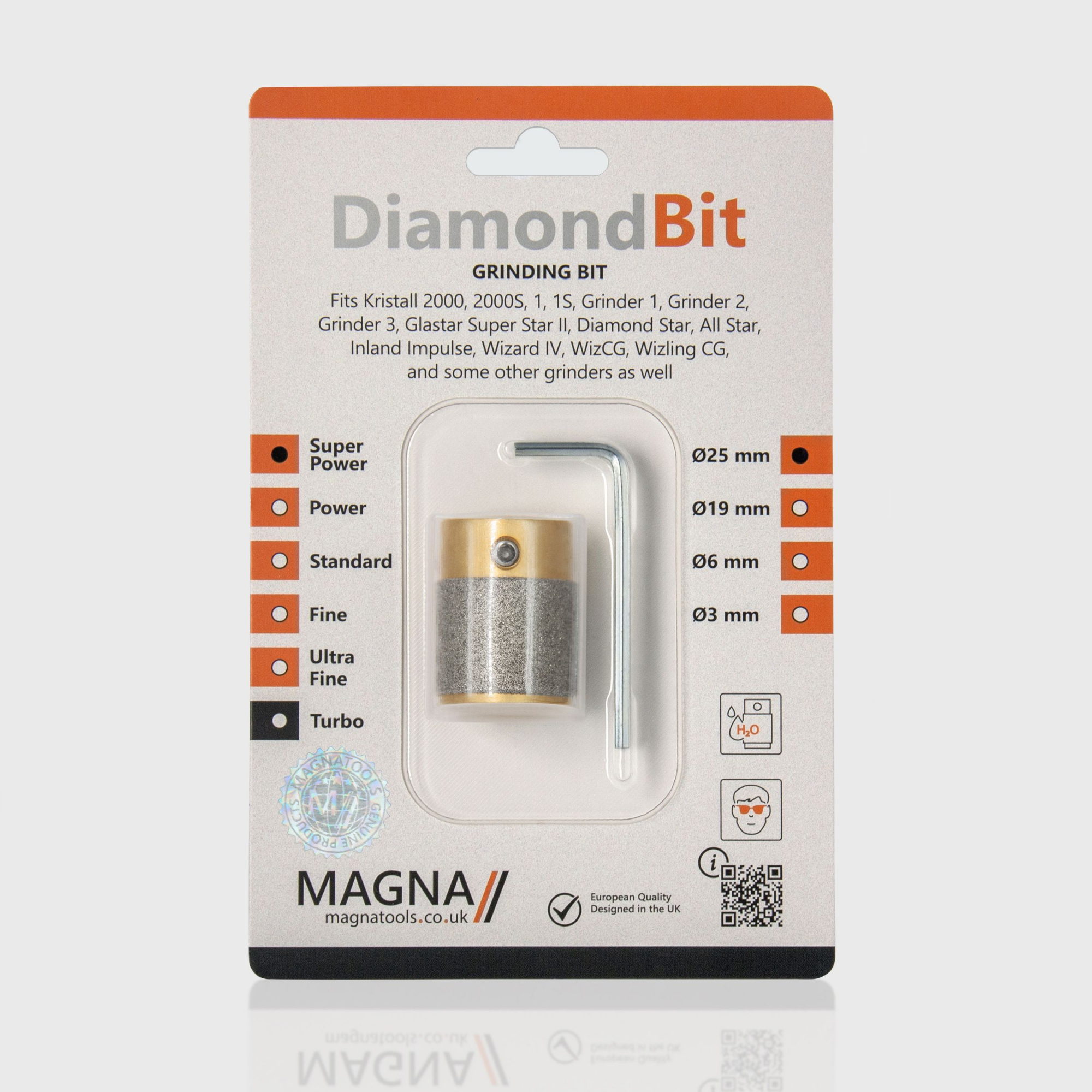 Шлифовальная головка Magnatools Diamond Bit, 25 мм, Очень крупное зерно, Super Power